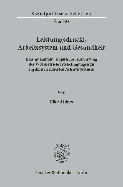 Leistung(sdruck), Arbeitssystem und Gesundheit. main product photo