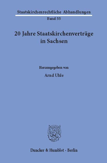 20 Jahre Staatskirchenverträge in Sachsen. main product photo