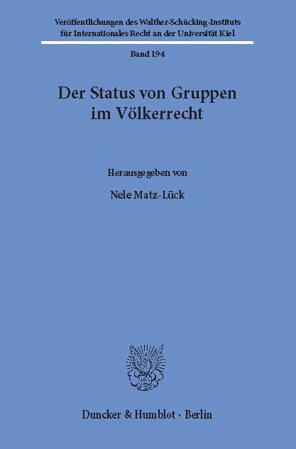 Der Status von Gruppen im Völkerrecht. main product photo