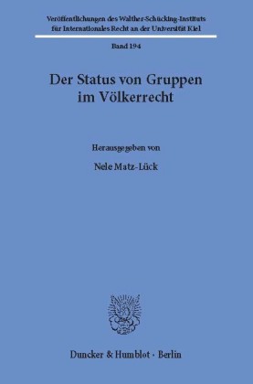 Der Status von Gruppen im Völkerrecht.