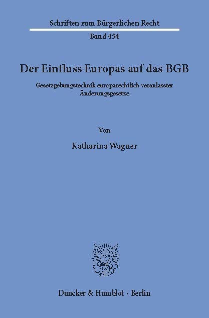 Der Einfluss Europas auf das BGB. main product photo