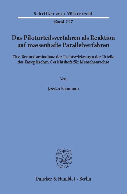 Das Piloturteilsverfahren als Reaktion auf massenhafte Parallelverfahren. main product photo