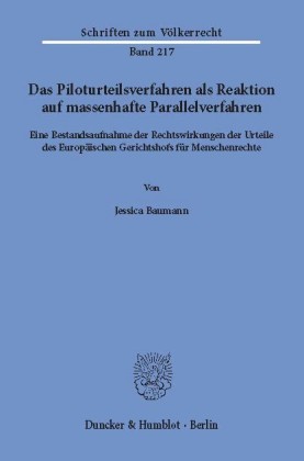 Das Piloturteilsverfahren als Reaktion auf massenhafte Parallelverfahren.