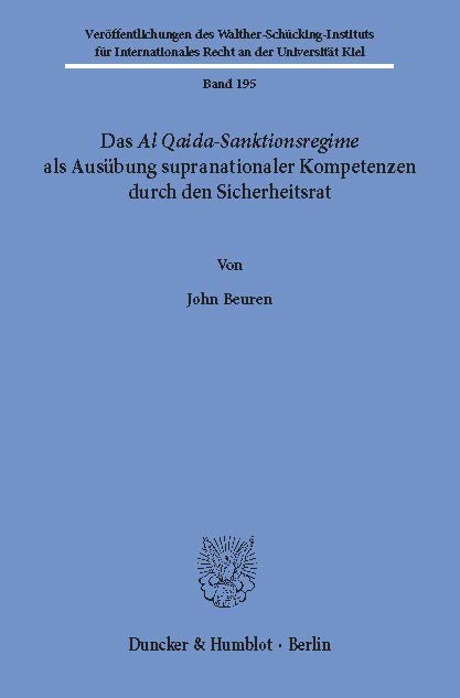 Das Al Qaida-Sanktionsregime als Ausübung supranationaler Kompetenzen durch den Sicherheitsrat. main product photo