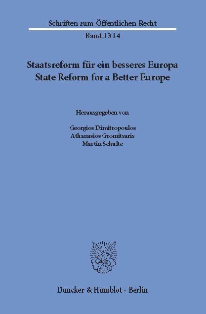 Staatsreform für ein besseres Europa / State Reform for a Better Europe. main product photo