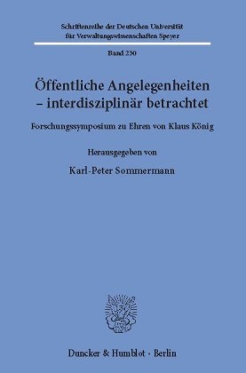 Öffentliche Angelegenheiten - interdisziplinär betrachtet.