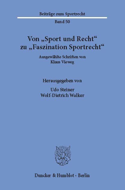 Von "Sport und Recht" zu "Faszination Sportrecht". main product photo