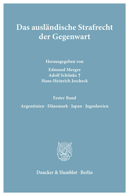 Das ausländische Strafrecht der Gegenwart. main product photo