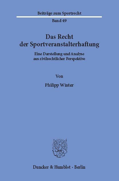 Das Recht der Sportveranstalterhaftung. main product photo