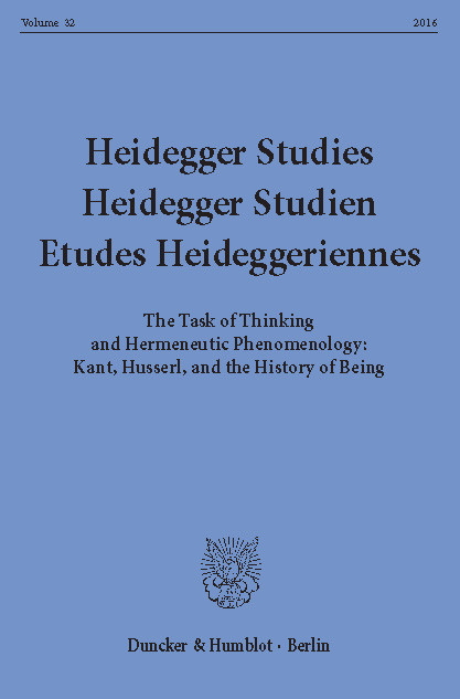 Heidegger Studies / Heidegger Studien / Etudes Heideggeriennes. main product photo