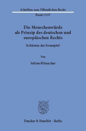 Die Menschenwürde als Prinzip des deutschen und europäischen Rechts.