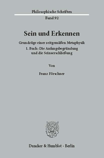 Sein und Erkennen. main product photo