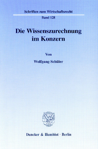 Die Wissenszurechnung im Konzern. main product photo