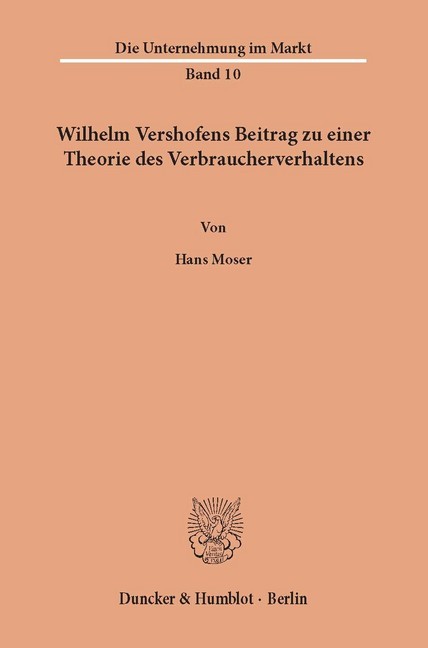Wilhelm Vershofens Beitrag zu einer Theorie des Verbraucherverhaltens. main product photo