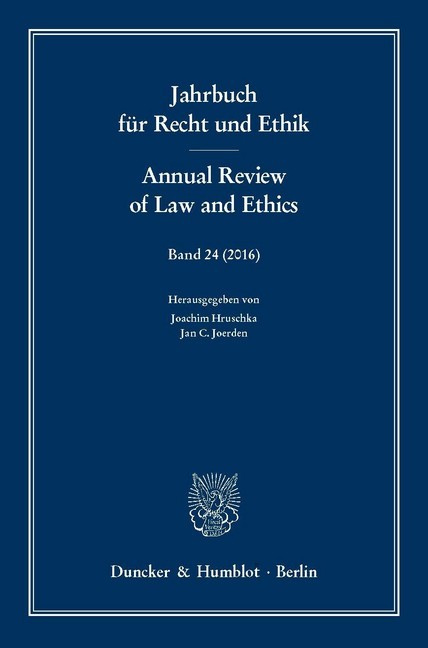 Jahrbuch für Recht und Ethik / Annual Review of Law and Ethics. main product photo