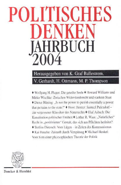Politisches Denken. Jahrbuch 2004. main product photo