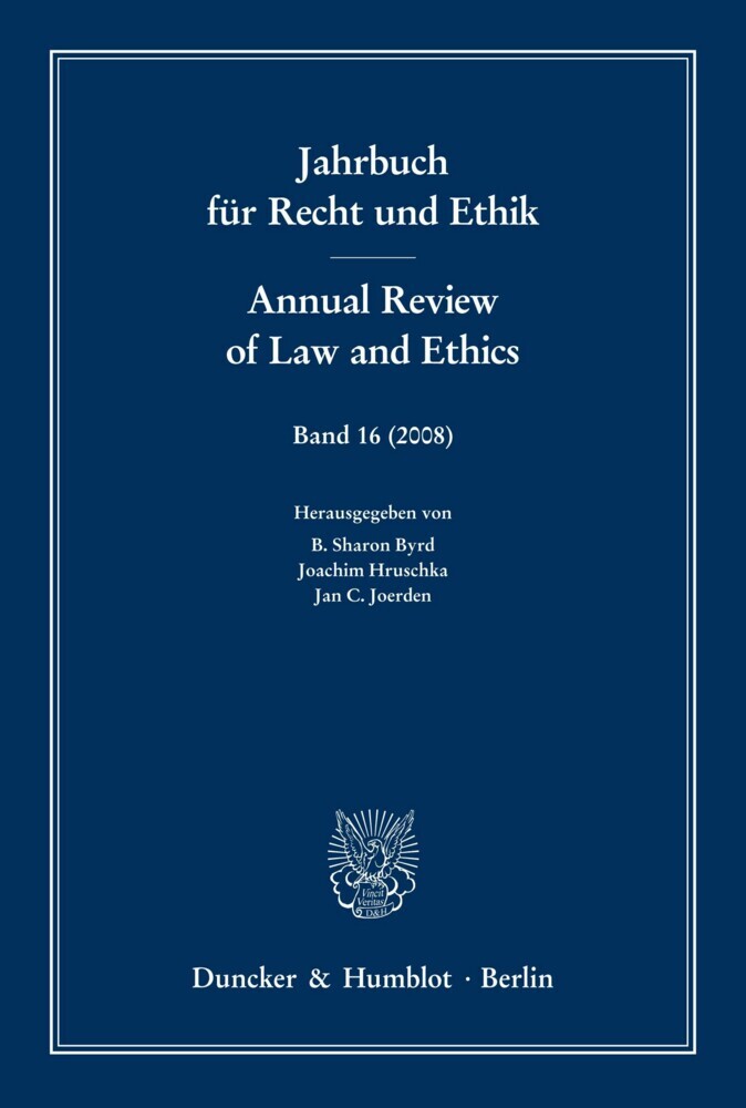 Jahrbuch für Recht und Ethik / Annual Review of Law and Ethics. main product photo