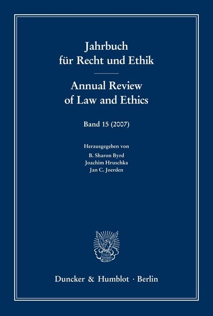 Jahrbuch für Recht und Ethik / Annual Review of Law and Ethics. main product photo