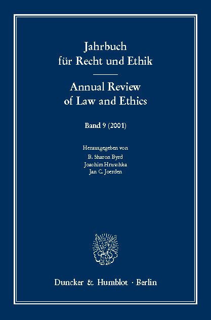 Jahrbuch für Recht und Ethik / Annual Review of Law and Ethics. main product photo