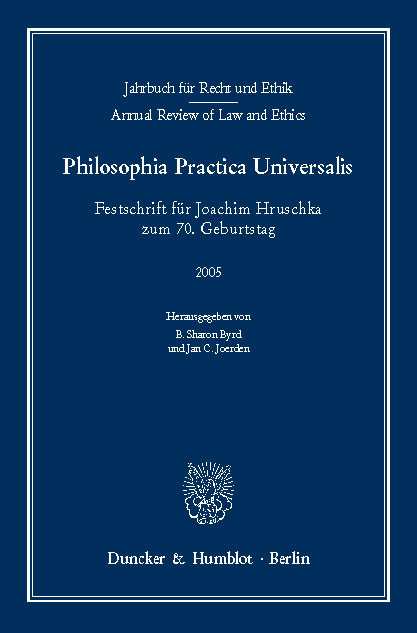 Jahrbuch für Recht und Ethik / Annual Review of Law and Ethics. main product photo