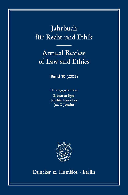 Jahrbuch für Recht und Ethik / Annual Review of Law and Ethics. main product photo
