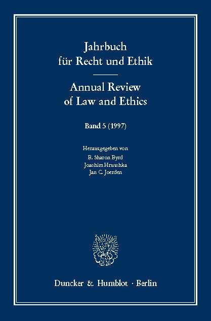 Jahrbuch für Recht und Ethik / Annual Review of Law and Ethics. main product photo