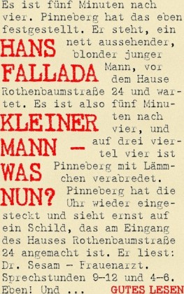Kleiner Mann - was nun?