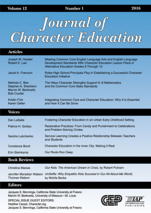 Journal of Character Education  Issue