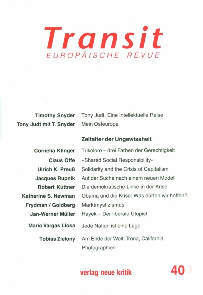 Transit 40. Europäische Revue main product photo