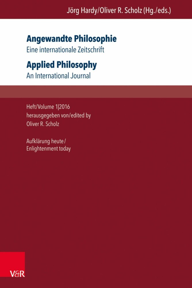 Angewandte Philosophie. Eine internationale Zeitschrift / Applied Philosophy. An International Journal main product photo