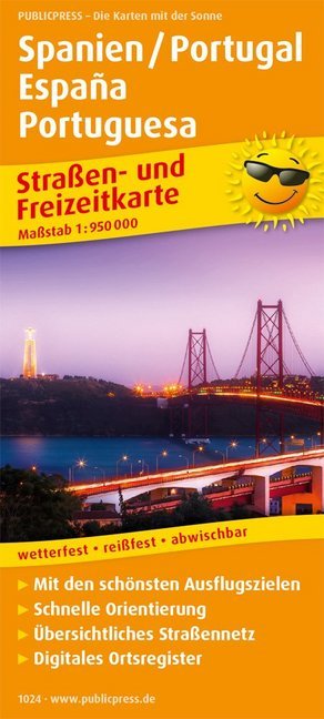 PUBLICPRESS Straßen- und Freizeitkarte Spanien / Portugal, España, Portuguesa main product photo