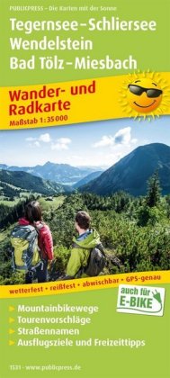 PublicPress Wander- und Radkarte Tegernsee - Schliersee, Wendelstein, Bad Tölz - Miesbach