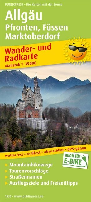 PublicPress Wander- und Radkarte Allgäu, Pfronten, Füssen, Marktoberdorf main product photo