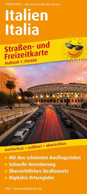 PUBLICPRESS Straßen- und Freizeitkarte Italien main product photo