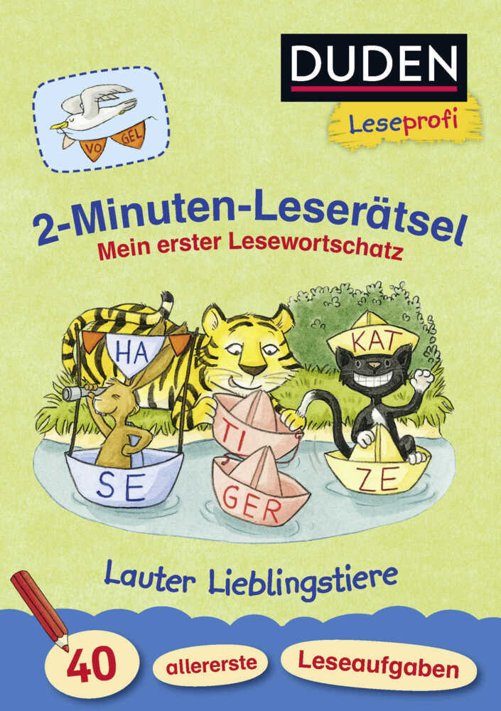 Duden Leseprofi - 2-Minuten-Leserätsel: Mein erster Lesewortschatz. Lauter Lieblingstiere main product photo