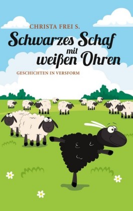 Schwarzes Schaf mit weißen Ohren