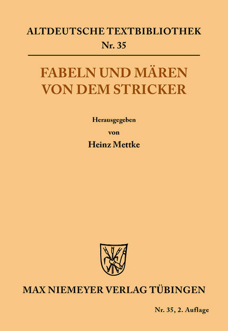 Fabeln und Mären von dem Stricker main product photo