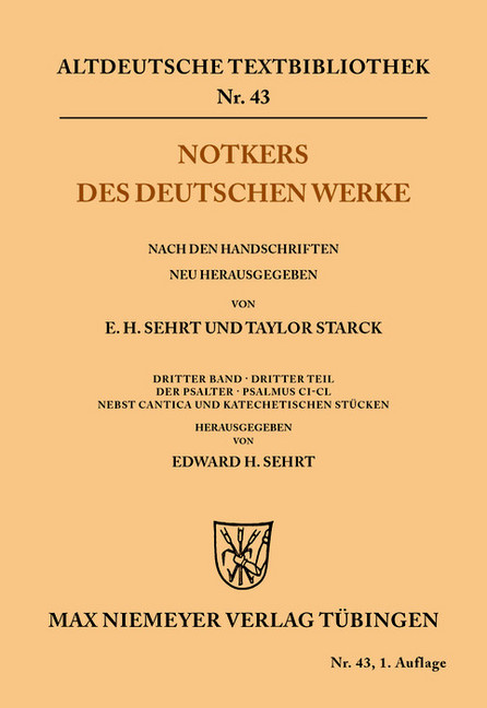 Notkers des Deutschen Werke main product photo