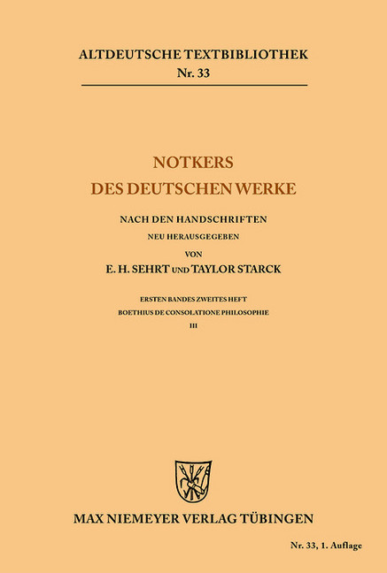 Notkers des Deutschen Werke main product photo