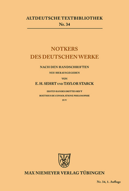 Notkers des Deutschen Werke main product photo