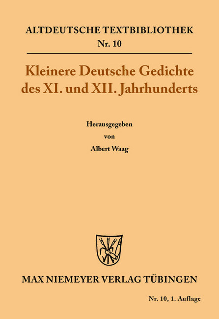 Kleinere Deutsche Gedichte des XI. und XII. Jahrhunderts main product photo