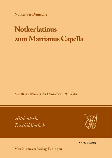 "Notker latinus" zum Martianus Capella main product photo