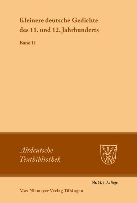 Kleinere deutsche Gedichte des 11. und 12. Jahrhunderts main product photo