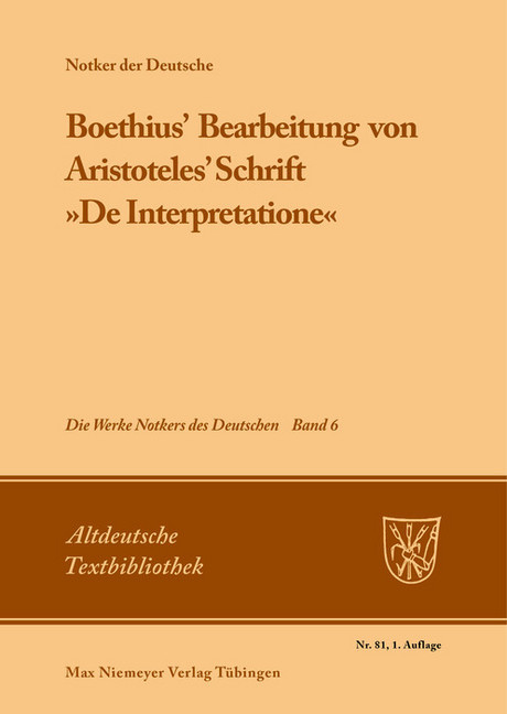 Boethius' Bearbeitung von Aristoteles' Schrift "De Interpretatione" main product photo