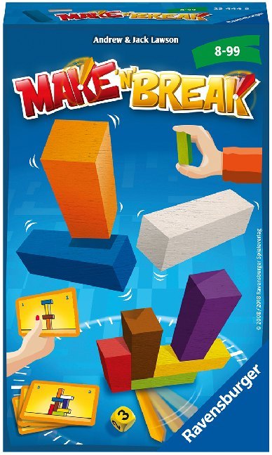 Ravensburger 23444 - Make 'n' Break, Mitbringspiel für 2-4 Spieler, Kinderspiel ab 8 Jahren, kompaktes Format, Reisespiel, Aktionsspiel main product photo