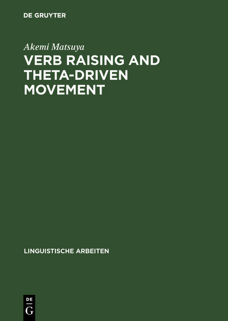 Verb Raising and Theta-Driven Movement main product photo