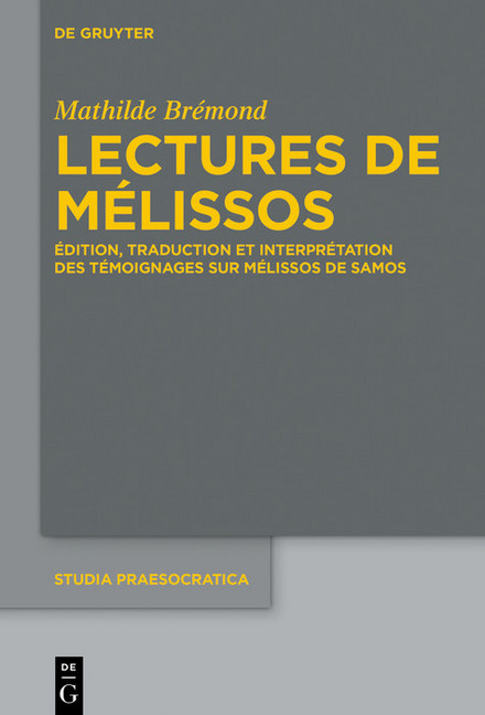 Lectures de Mélissos main product photo