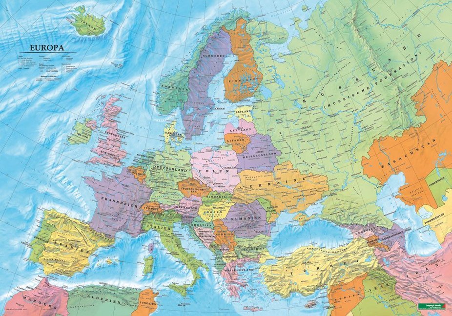 Europa politisch, Poster, Plano in Rolle main product photo
