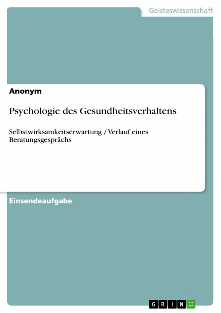 Psychologie des Gesundheitsverhaltens main product photo