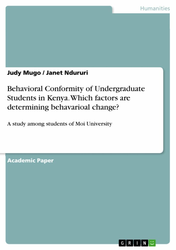 Behavioral Conformity of Undergraduate Students in Kenya. Which factors are determining behavarioal change? main product photo